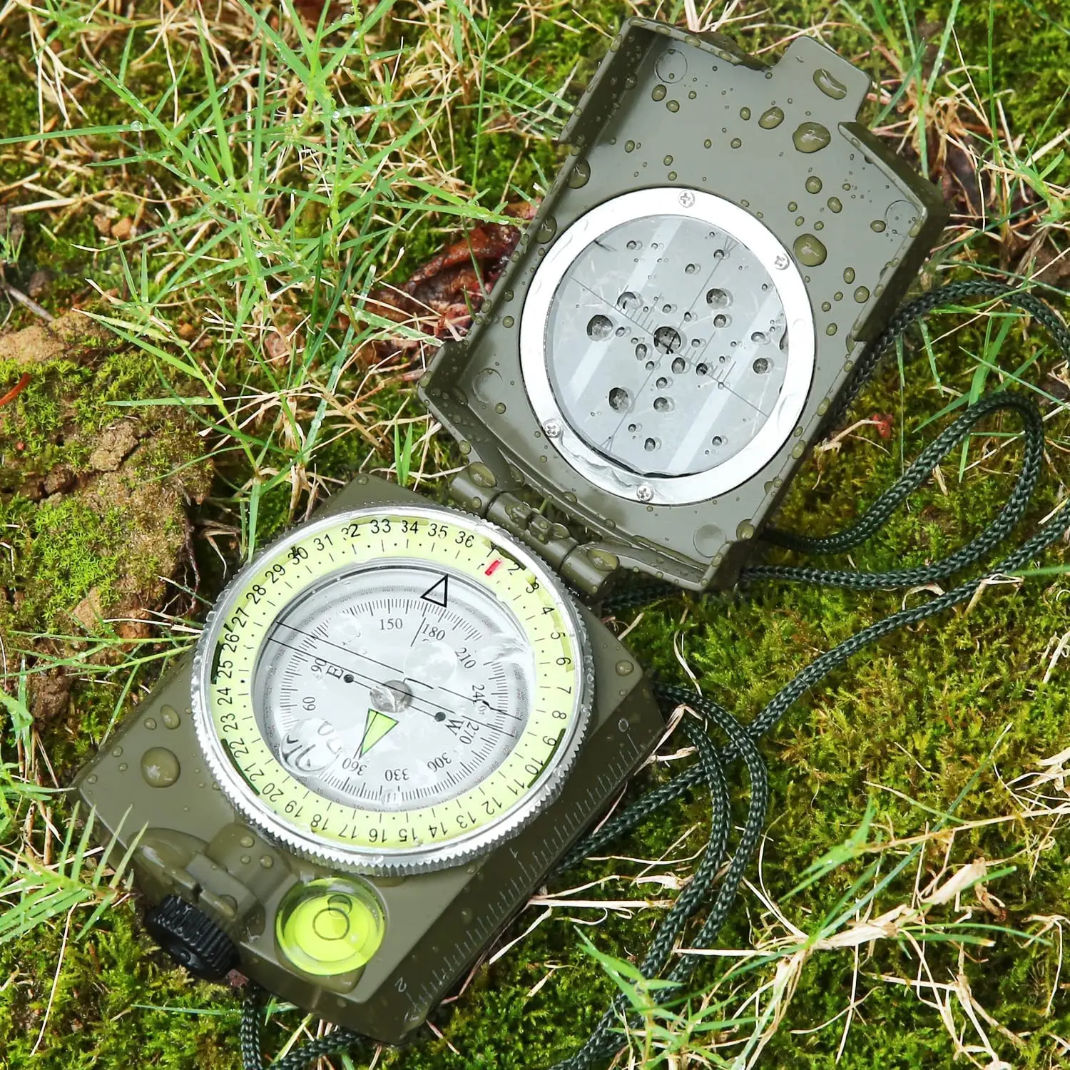 High Quality Pocket Portable Multifunctional Luminous Magnetic Gift Map Ruler Compass for Survival Camping Hiking Boat