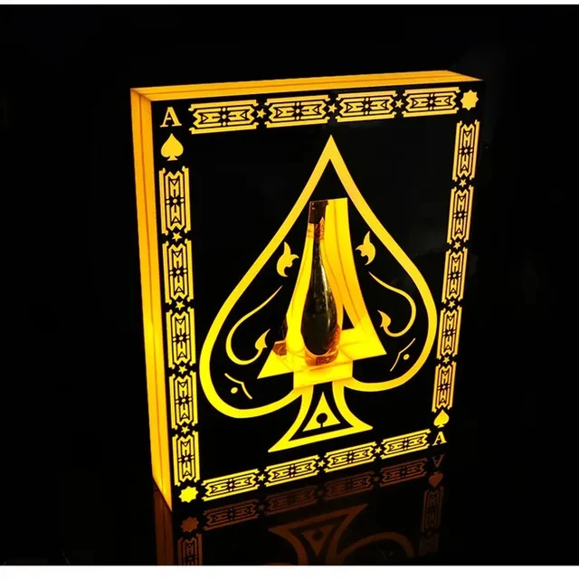 Nightclub ace spade acrylic champagne VIP service bottle presenter glorifiers display for whiskey wine