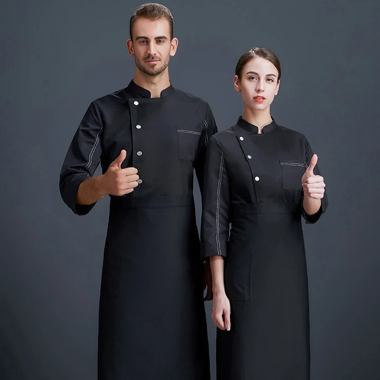  Custom Hotel Chef Uniform With Embroidery Logo Restaurant Kitchen Coat
