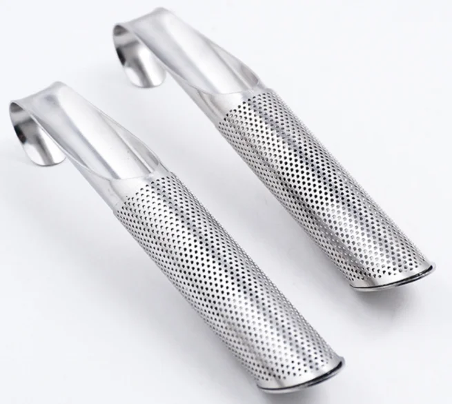 Stainless Steel Hot Tea Strainer Plunger Tea Infuser Mesh Filter,  Reusable Filter Pipe Steeper for Loose Tea Leaf Herbs Spice
