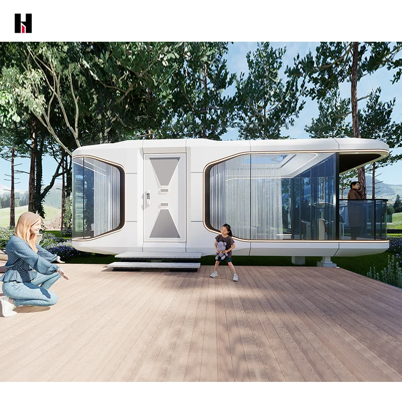 prefab cabin space capsule house 2 bedroom with kitchen sleeping pods capsule