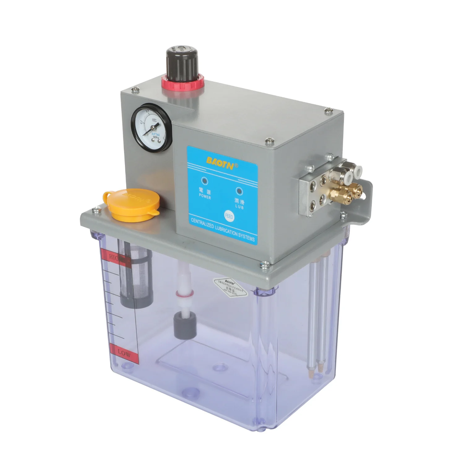 EVB MQL Lubrication Sprayer Metal Cutting Cooling Oil Mist Lubrication Pneumatic  Pump Transparent Oil Tank Level Switch