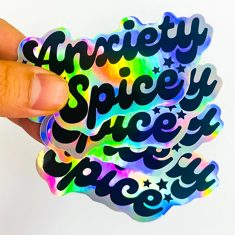 Custom Laser Cut Holographic Hologram Sticker Sheet Self-adhesive Heat Resistant Label Stickers