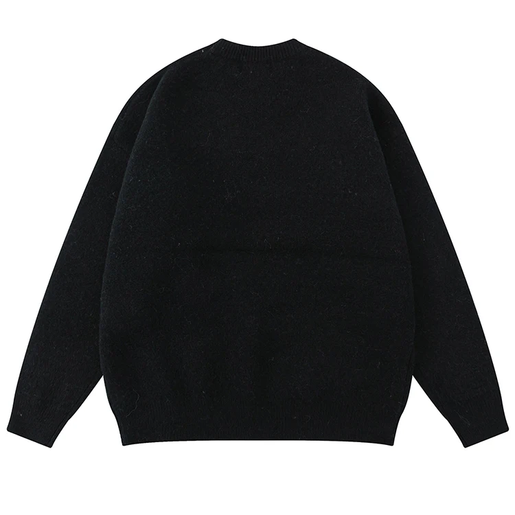Wholesale Winter Star Cashmere Alpaca Pattern Knitted Sweaters Loose Crew Neck Pullover Casual Knit Men Sweater