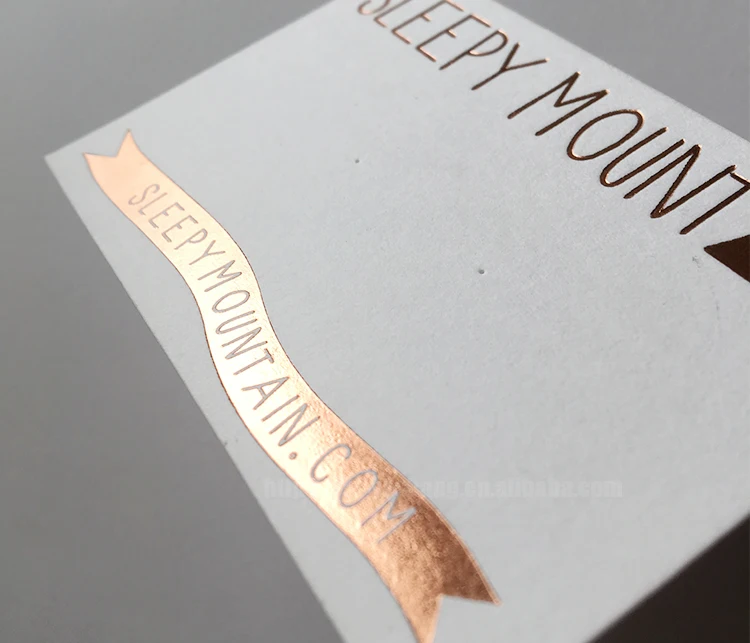 White gold foil logo paper visit & gift card business cards embossed