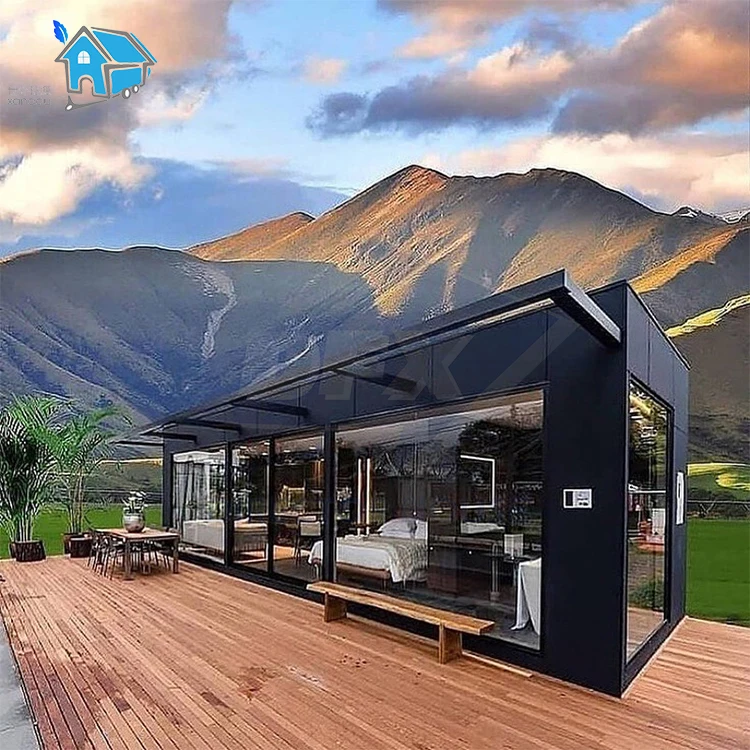 Luxury modern design prefabricated container house with 2 stories 2 bedroom 40ft low cost high quality steel structure