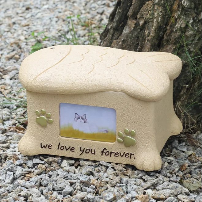 Resin pet ashes box dog and cat supplies cat and dog ashes box animal commemorative coffin box