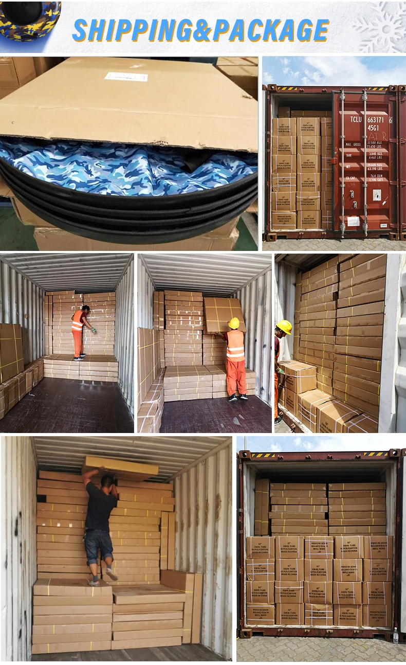 Inflatable Commercial Double Snow Ski Sleigh Tube Sledge Sled For Winter Sport