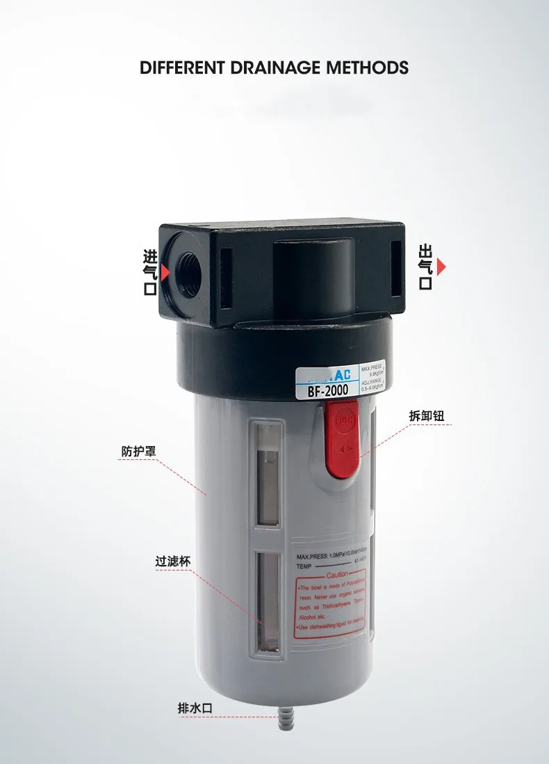 AIRTAC Type AF2000 Air Filter pressure Regulator Air Pneumatic Source Treatment Unit filter dispenser