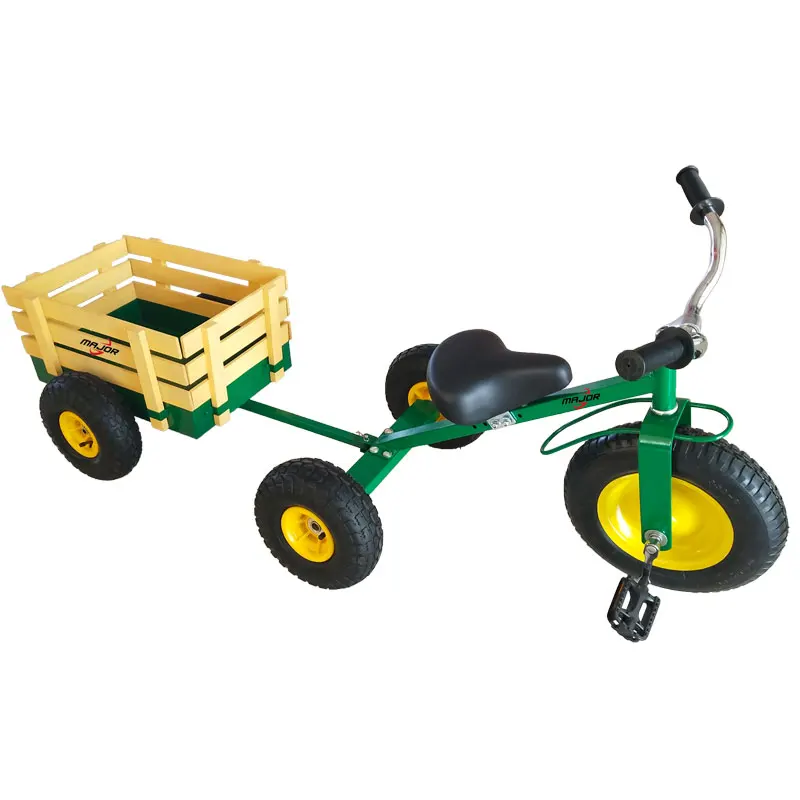 China made mini child cargo bicycle children tricycle kids bike with wood trailer
