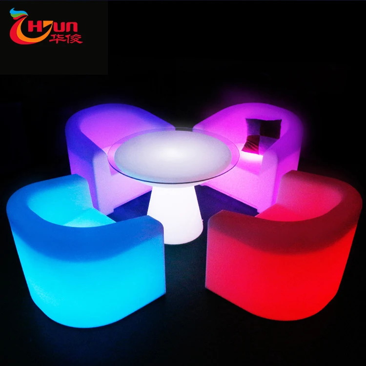 Led Lighted Bar Table And Chair Sofa Sets Glowing Led Outdoor Table Hookah Lounge Event Party Night Club Plastic Furniture