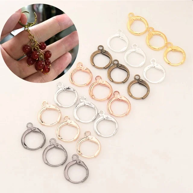 20 шт Металлические серьги для изготовления аксессуаров и родий медный зажим на серьги застежки крючки позолоченный круглый Earwires уха провода