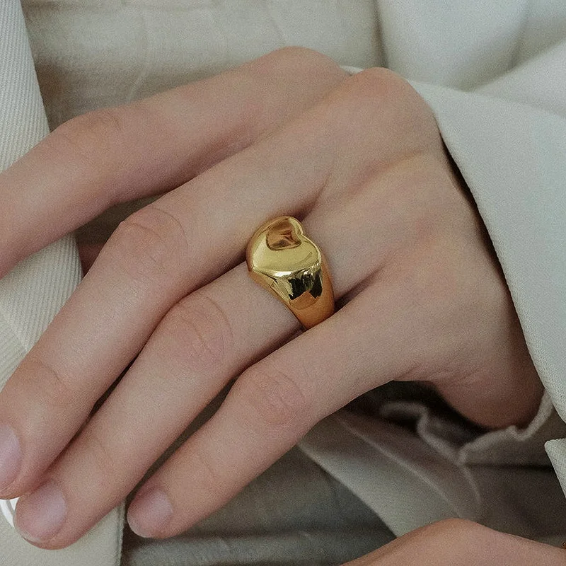 New Arrival YINSAKI 925 Sterling Silver Adjustable Band Ring 14K Gold Vermeil 18K Gold Plated Signet Ring Croissant Ring