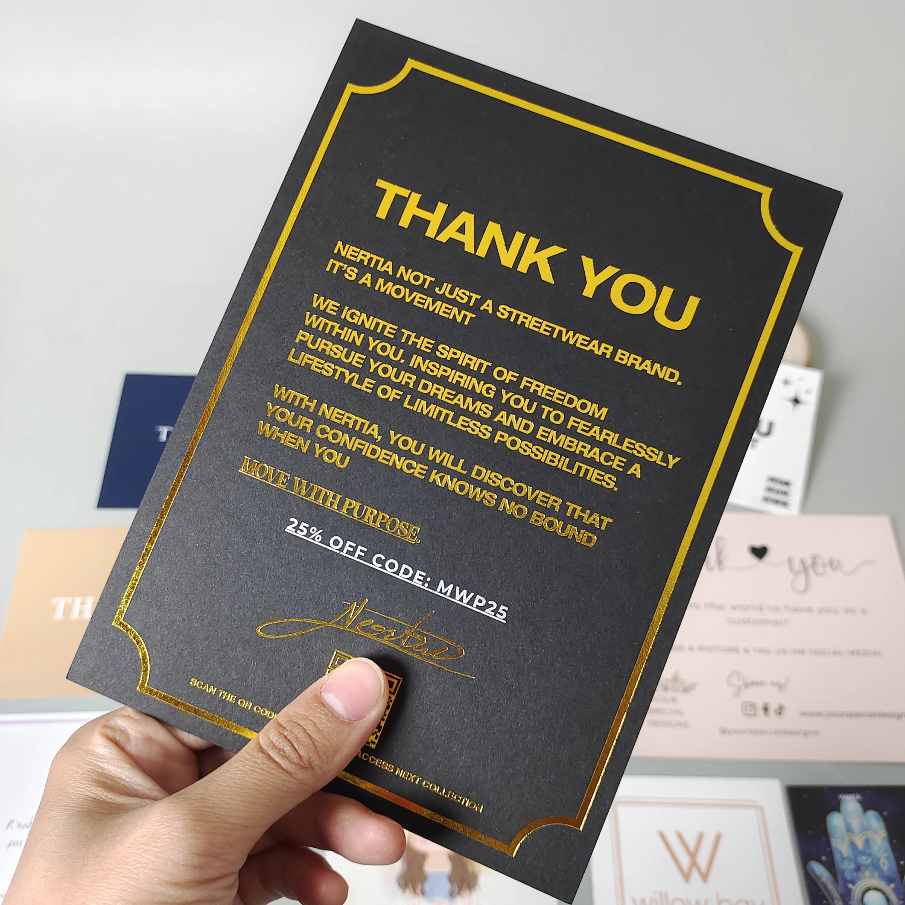 Customized 400gsm thank you card Small Business Thank You Card Custom Logo Personalized Paper Card Custom greeting Gift