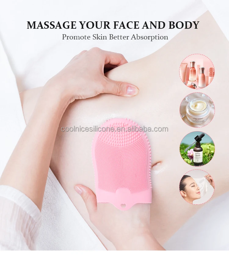 Massage Mitten  for Facial SPA Multifunction Bathing Tool Double-Sided Use Silicone Facial Brush Mitten
