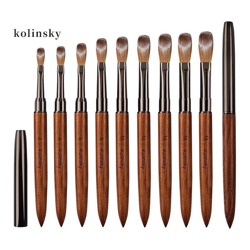 Classical Design Wooden Pure Gel Germany Kolinsky Acrylic Nail Art Brush For Nails