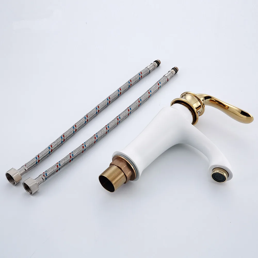 Colors Bathroom Basin Faucet Hollow Shape Bath Cold And Hot Waterfall Faucets Single Handle Water Mixer Tap