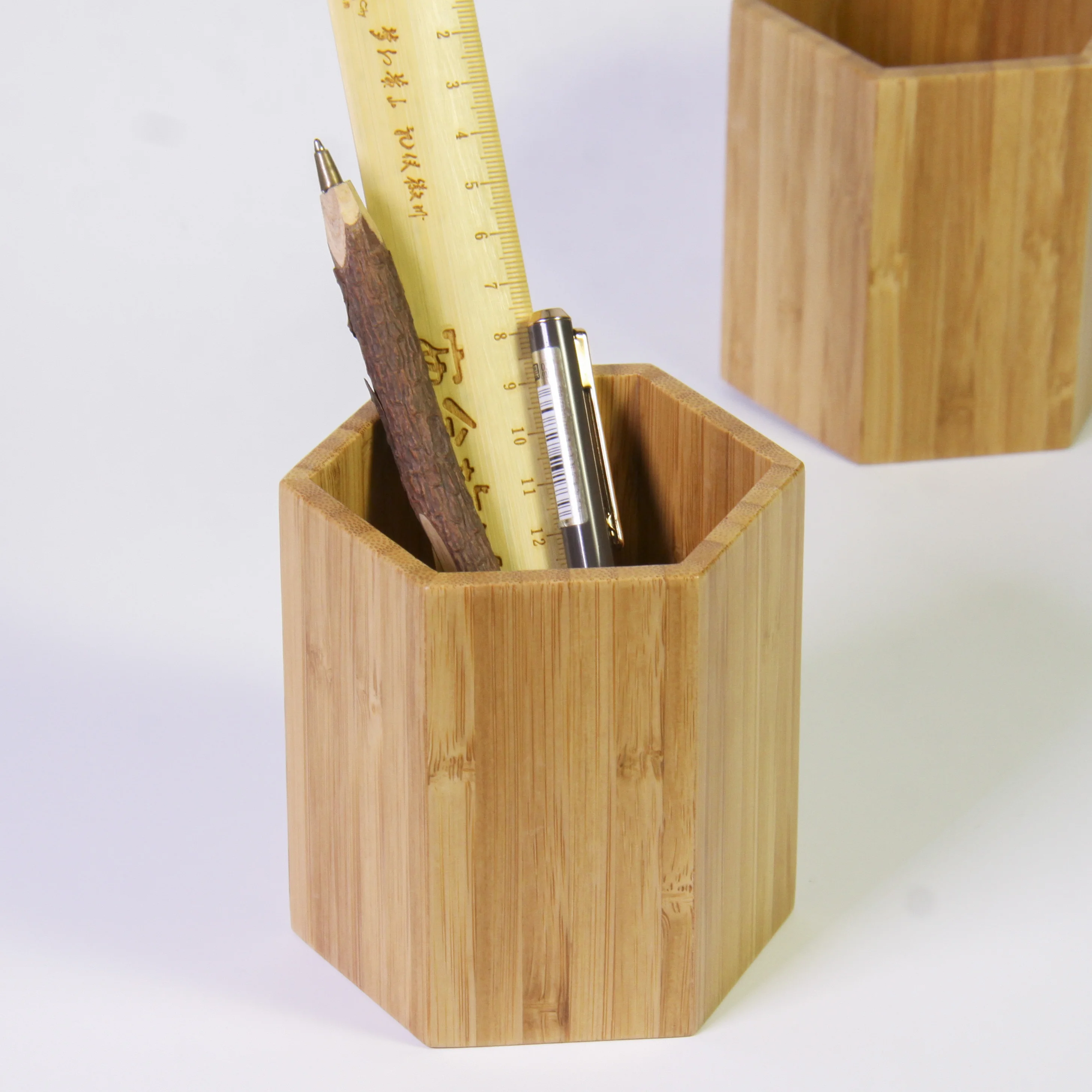 bamboo wooden desktop organizer