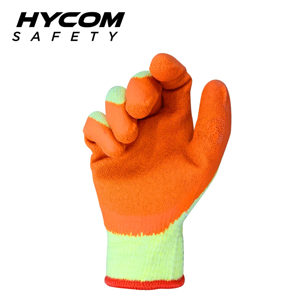 C10L latex coated cotton anti slip gloves for glass handling