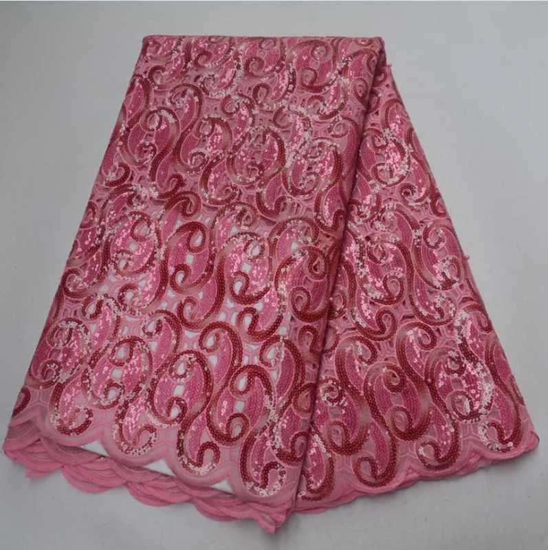 AG9125  Sequin Nigerian lace fabric African organza lace fabric with sequence and beads