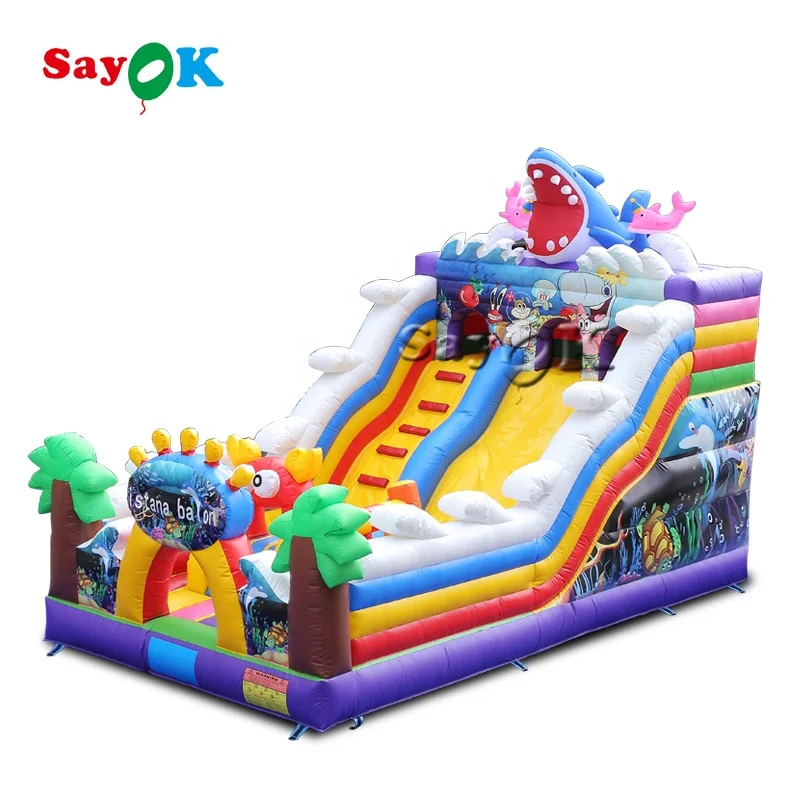 Commercial bouncy castle inflatable bounce house factory price inflable bouncer jumping castle with slide