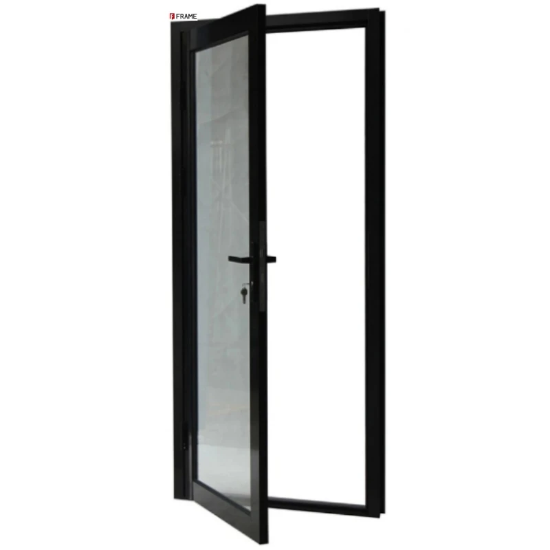 Thermal break  popular security  aluminum frame glass double entry door exterior double swing doors with blinds