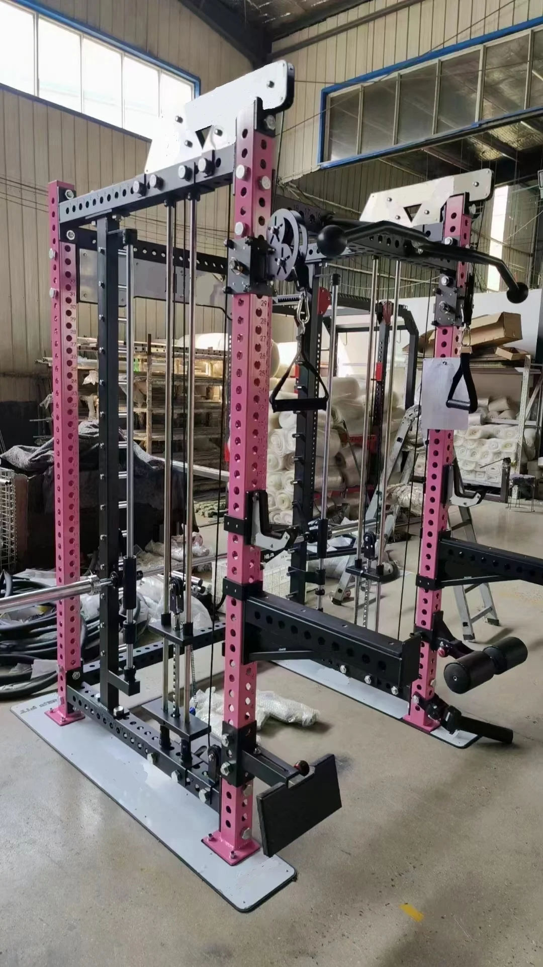 Gym equipment multi functional squat rack pulley system cable crossover functional trainer multi smith machine