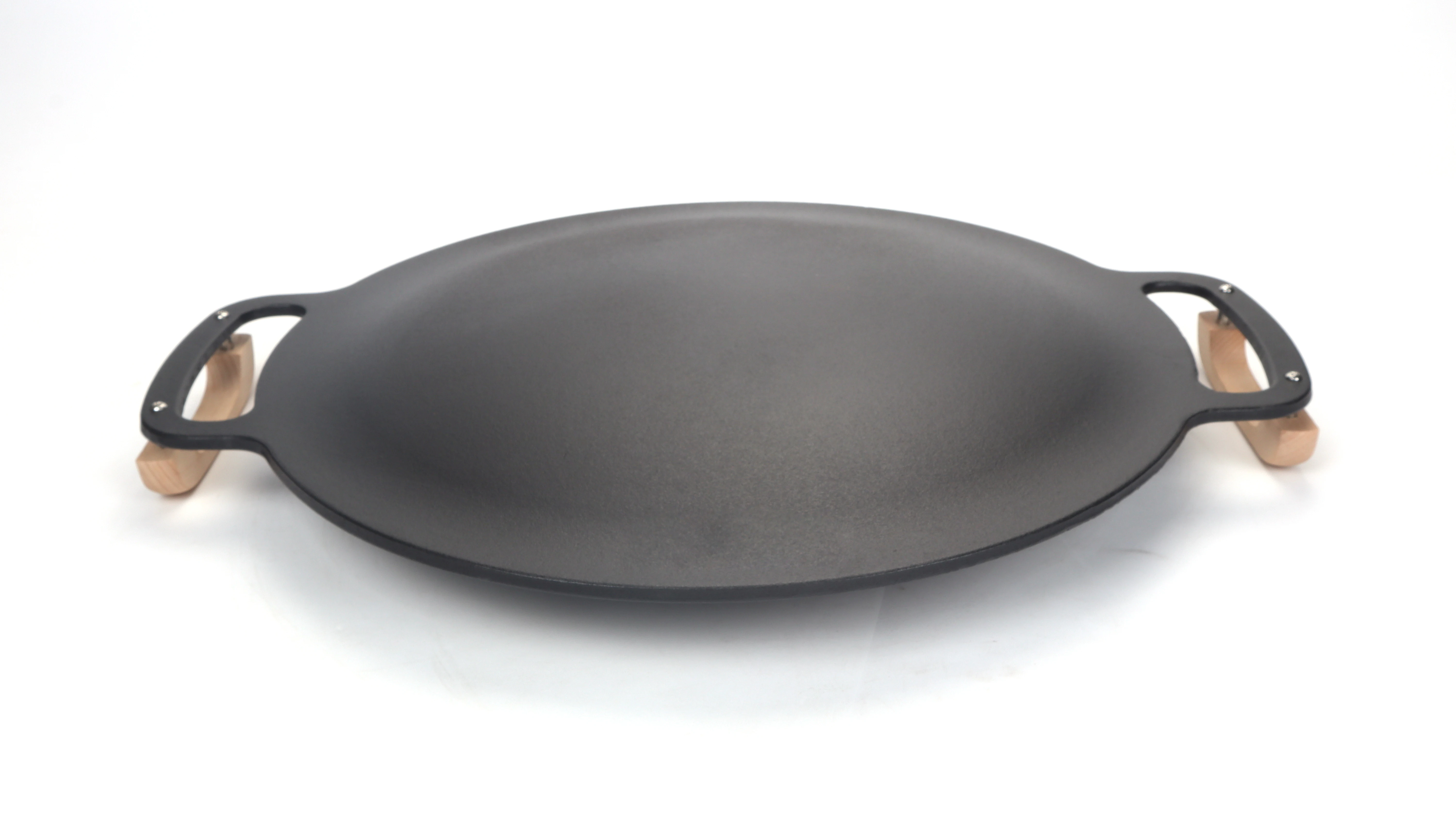 Hot Sale Korean BBQ Round Cast Iron Roti Tawa Griddle Grill Pan Cast Iron Crepe Pan with Double Handled