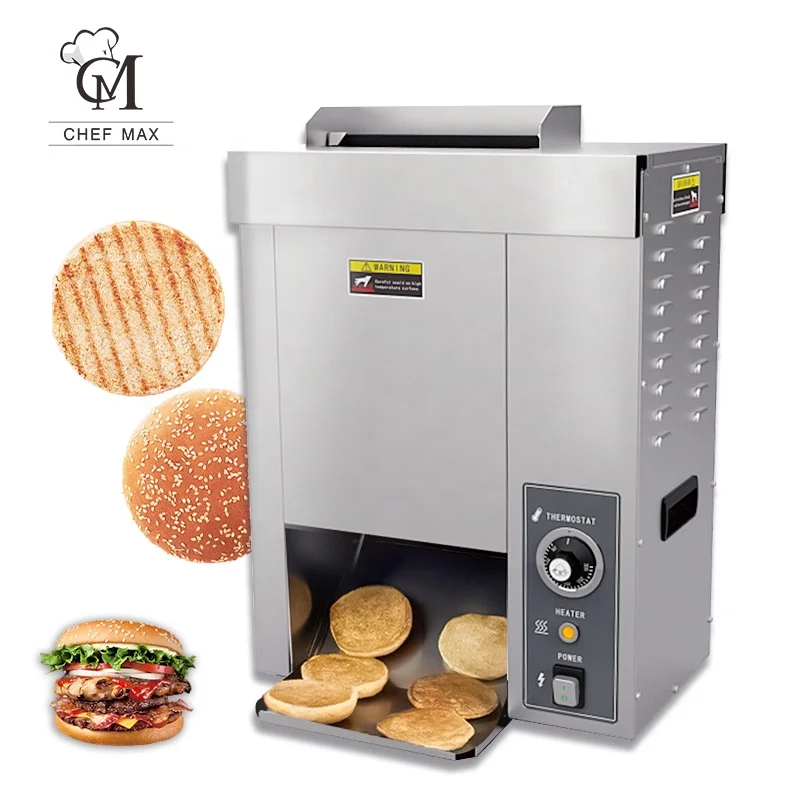 Professional CE Fast Food Hamburger Bread Toaster Automatic Burger Bun Toaster Price Burger Bun Vertical Toaster Machine
