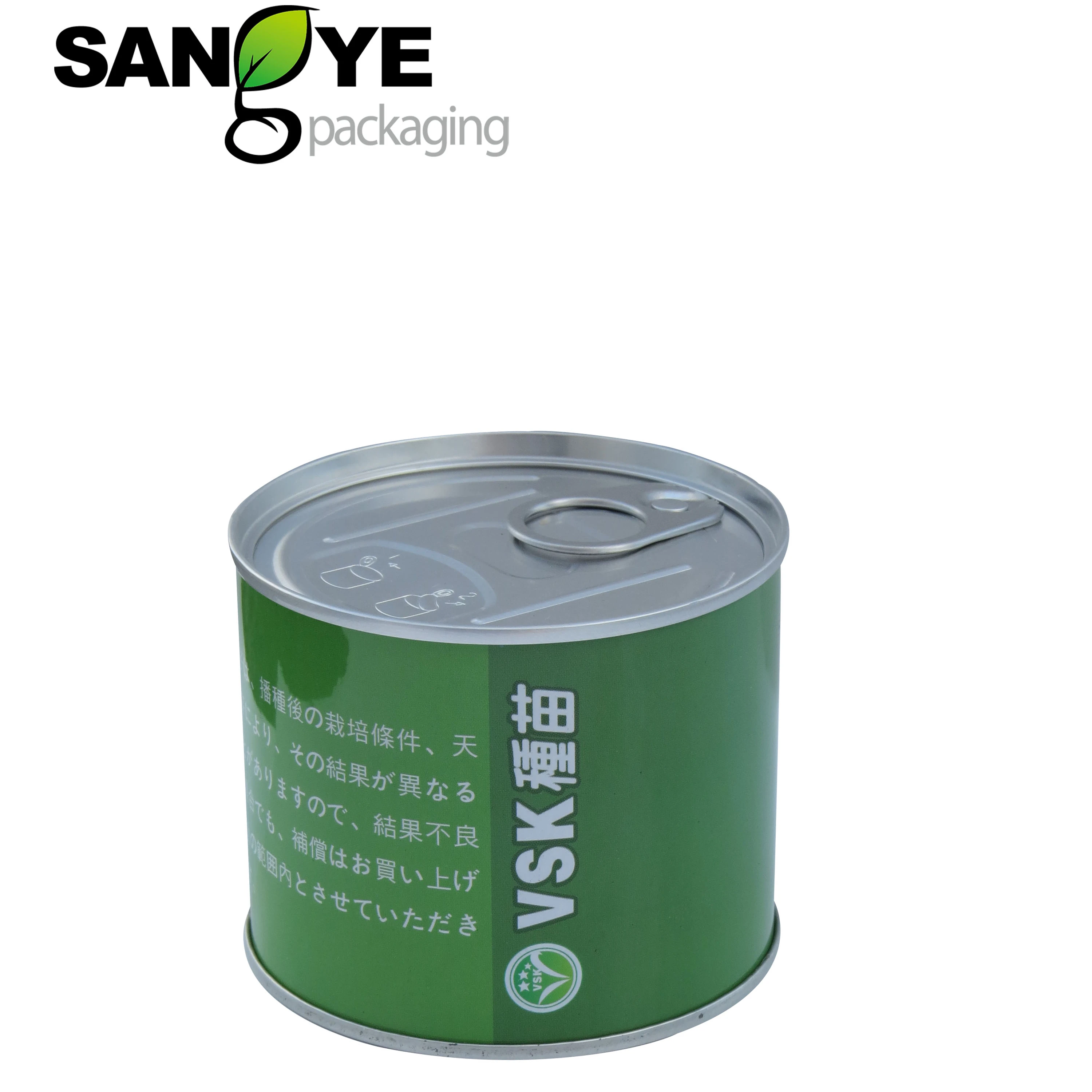 Hot sale Empty Vegetables Easy Open Tin Can with Lid for tomato cucumber Seeds Packaging