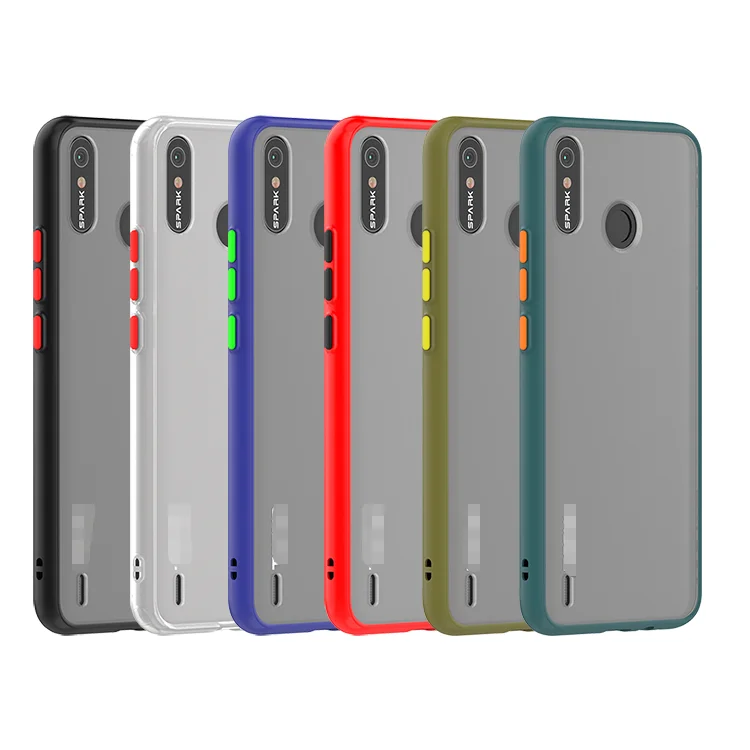Skin feel transparent frosted phone case for TECNO Spark 4 Lite cover shockproof back cover pc tpu combo case