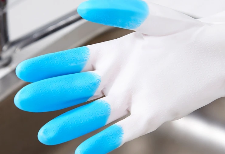 Kitchen dishwashing gloves Durable clean waterproof household cleaning laundry rubber gloves