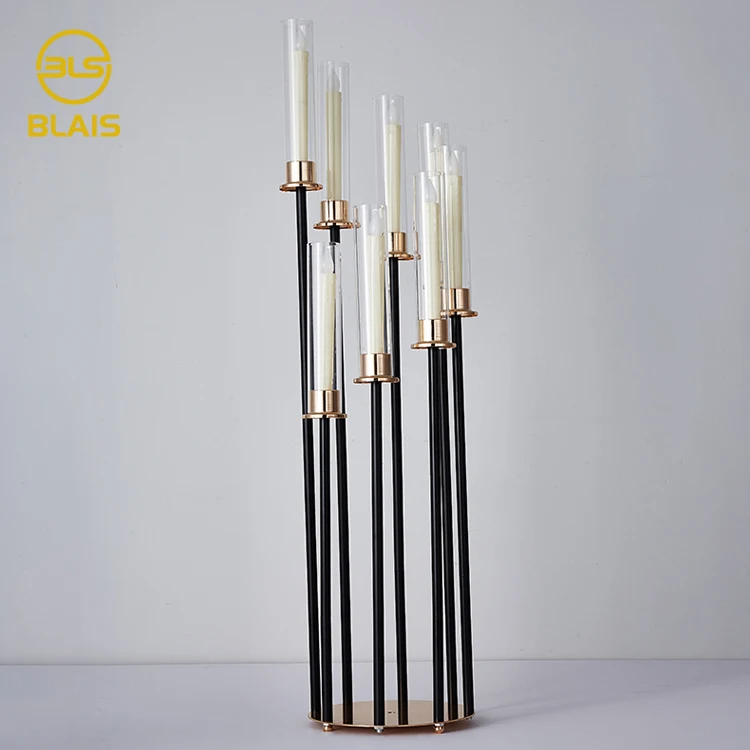 party decorations  event centerpieces tall  candelabra 110cm 8 arms wedding metal black candle holders