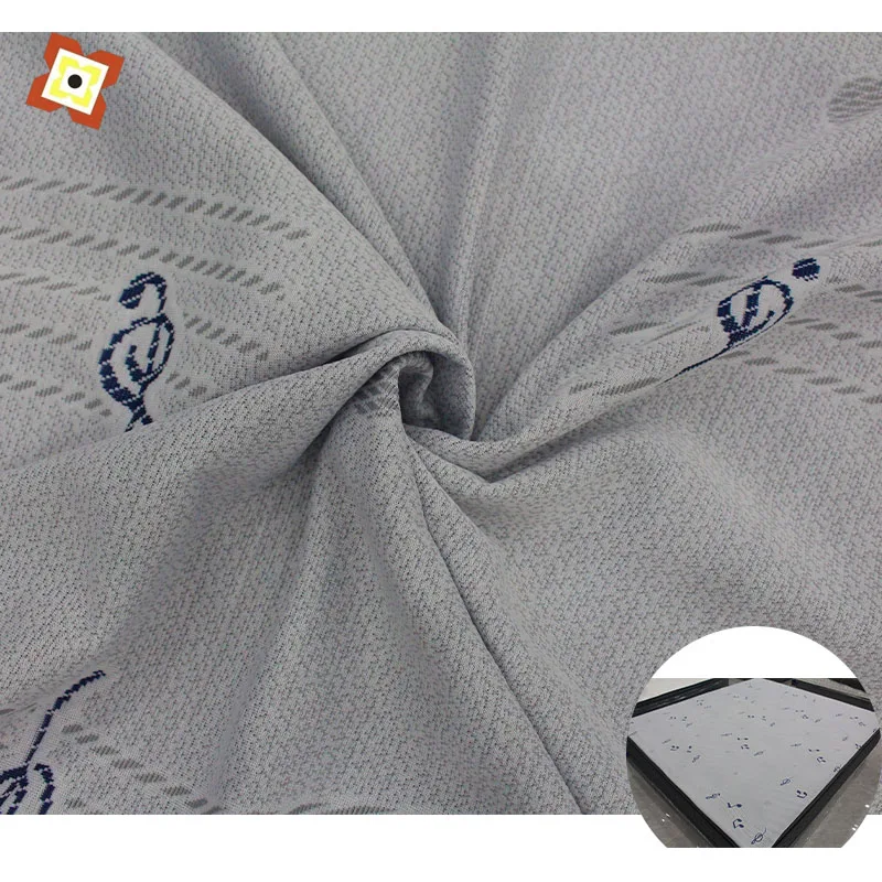 100% polyester jacquard fabric home textile functional cold silk knitted mattress pillow cloth fabric with delicate patterns