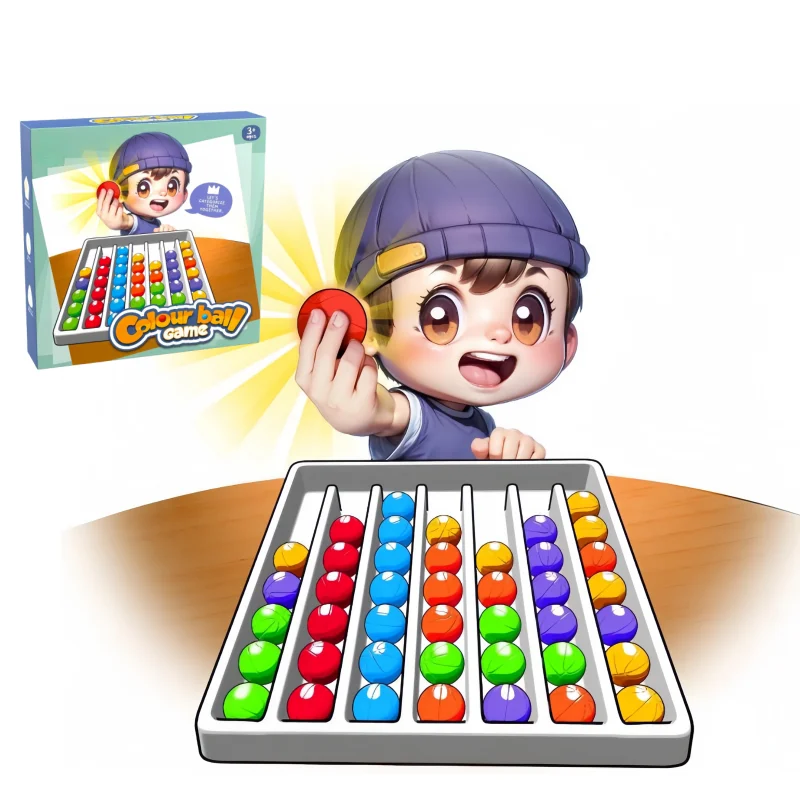 Color Ball Return Game 2024 New Portable Color Sorting Ball Rainbow Balls Sensory Game Sorting Toy Exercise Brain Thinking