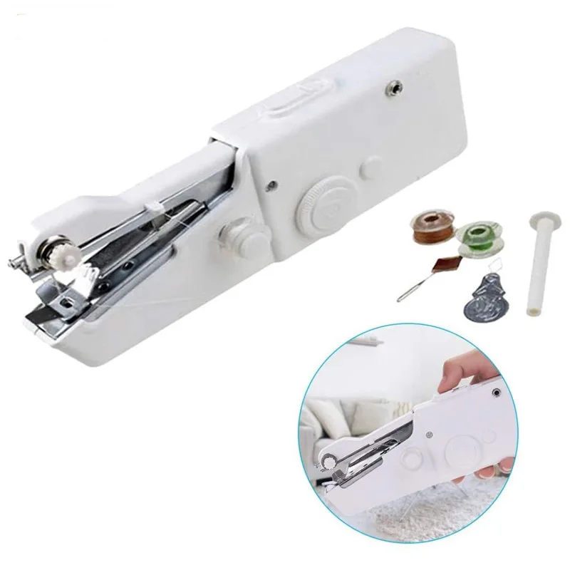 Small Sewing Machine Portable Handheld Manual Mini Sewing Machine Household Needlework Cordless Handwork Tools Accessories