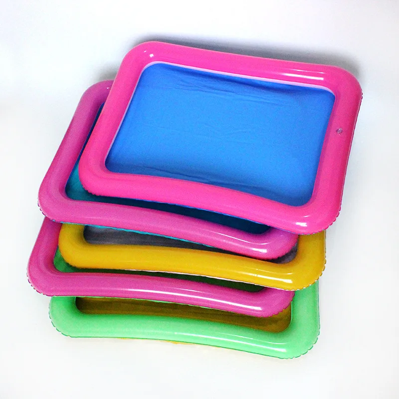 custom Children indoor & outdoor Inflatable Moving Sand Blow Up Play Tray Sandbox Plate Kids Toys ice pool table kids game toy