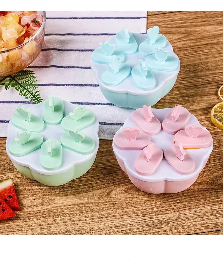 Homesun 6/8 Cell Ice Cream Mold Ice Handmade Dessert Popsicle Mold For Freezer Fruit Ice Cube Maker Reusable Forms