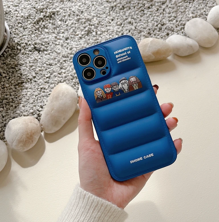 Wholesale luxury marble 3d sublimation phone cover fashion blue Couple INS Style case 3D Cotton Phone Case