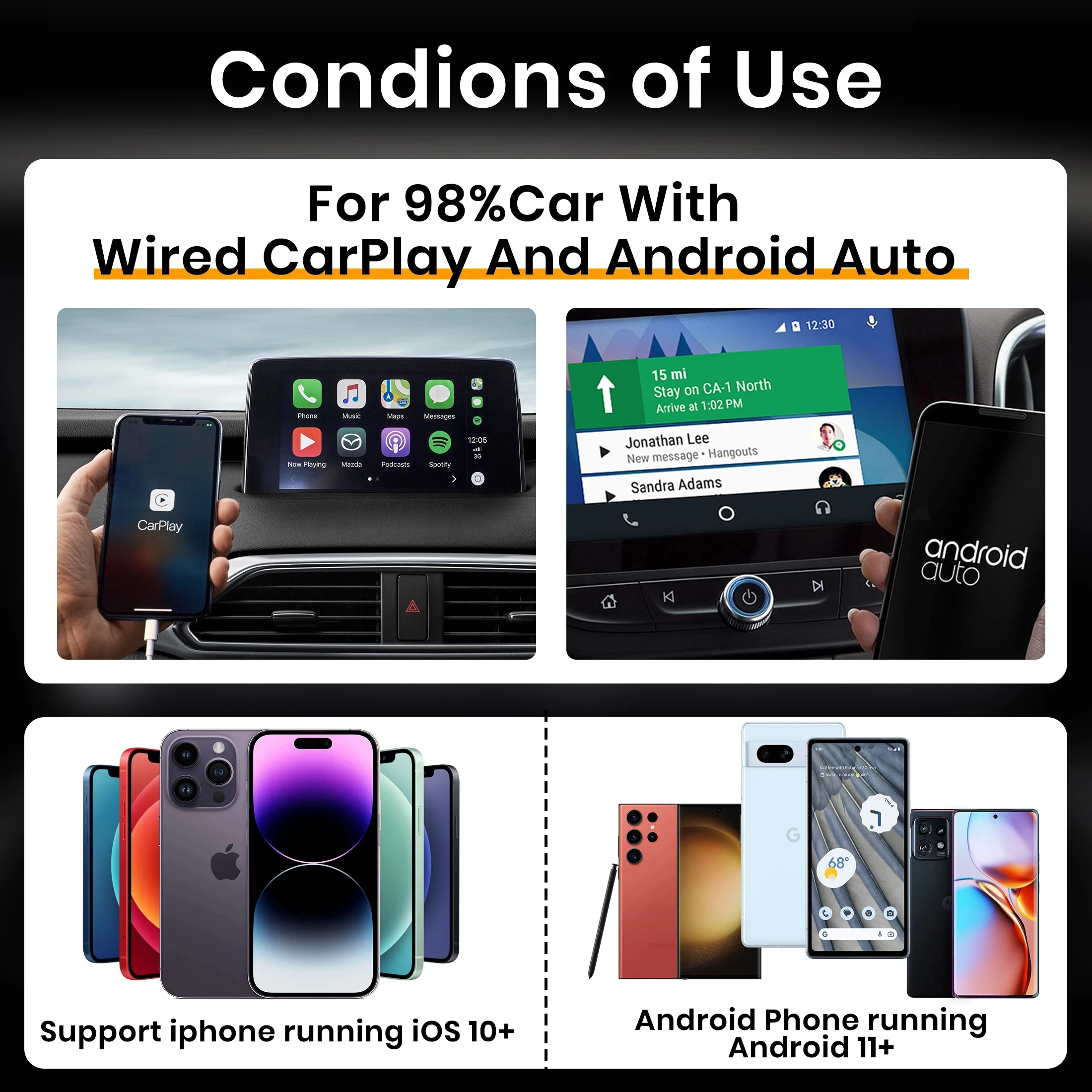 OEM kowanbox 2.0 carplay module wireless adapter streaming mini ai box 2 in 1 portable carplay auto dongle