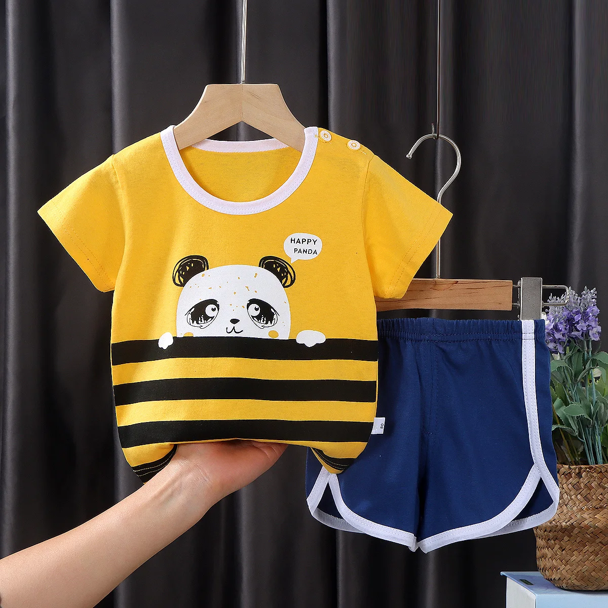 Summer Wholesale Children Kids Clothes Short Sleeve Baby T Shirt Boys Clothing Set Spring Cotton Quantity Custom Time Lead Suit