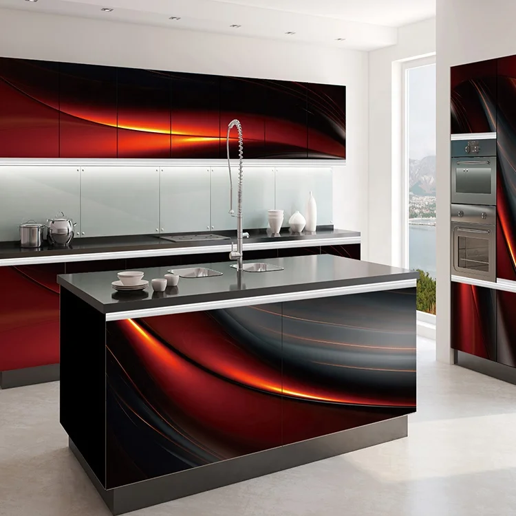 2021 Newest Design Made In China Factory Wholesale Price 3d/4d Wooden Kitchen Cabinet