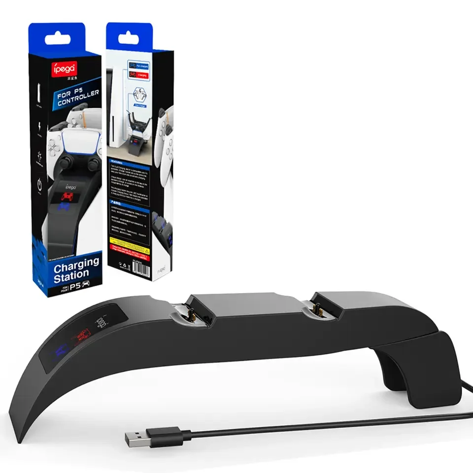 Charging Dock For PS5 Dual Controller Charger Station For Playstation 5 Gamepad Charging Base Dock With LED light PG-P5016