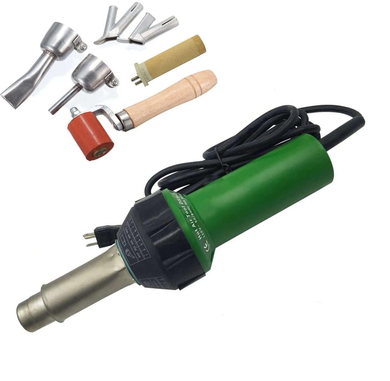 110V/220V 1600W Electric Heated Gun Hot Air Blast Torch Plastic Welding Gun Welder Pistol Speed Nozzle Roller Kit PVC/PE/PP/PVDF