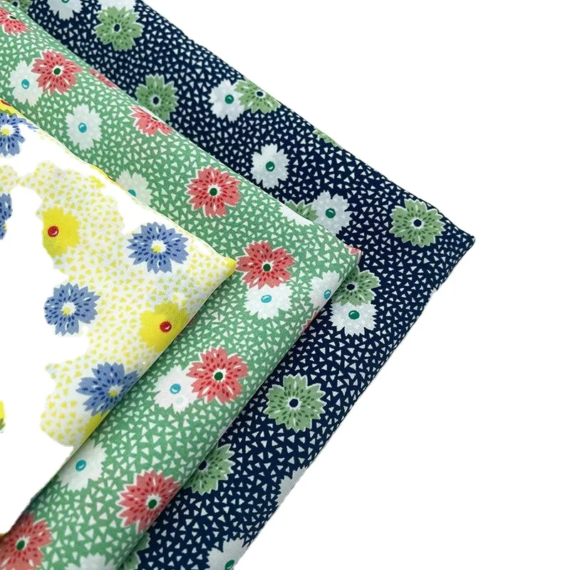 Printed Flower Organic Cotton Muslin Cloth Fabric Poplin, Ideal for Clothing Making