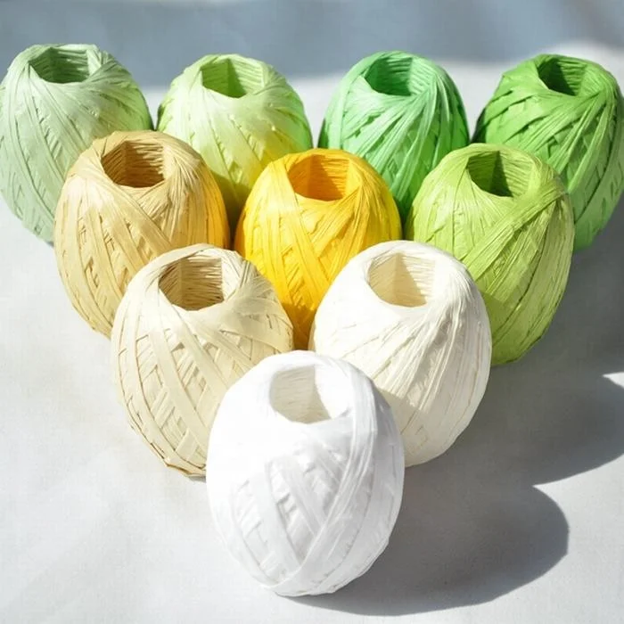 Factory Price Top Quality Colored Raffia Paper Yan Raffia Grass Rope For Sale