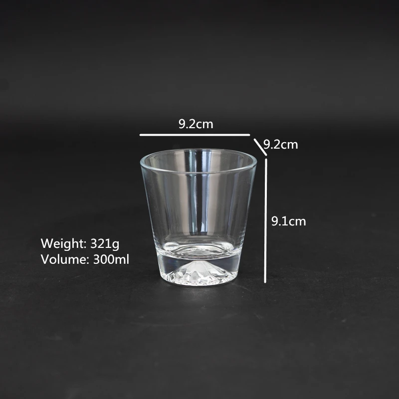 Mouth Blown Glassware OEM Lead Free Whiskey Shot Glass Cups With Fuju Shape heavy base
