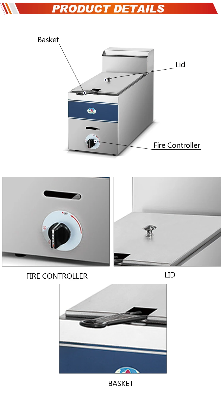 5.5l Commercial kitchen Equipment deep fryer  cooker/gas pressure fryer for sale