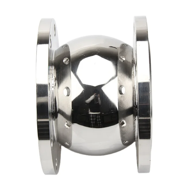 SS 304 316 Sanitary Stainless Steel One Way Non Return Flanged Ball Type Silent Check Valve