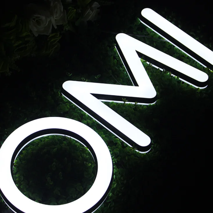Advertising 3D Led Metal Channel Letter Sign Stainless Steel Frontlit Backlit Mini Acrylic Logo Glowing Font Shop Sign